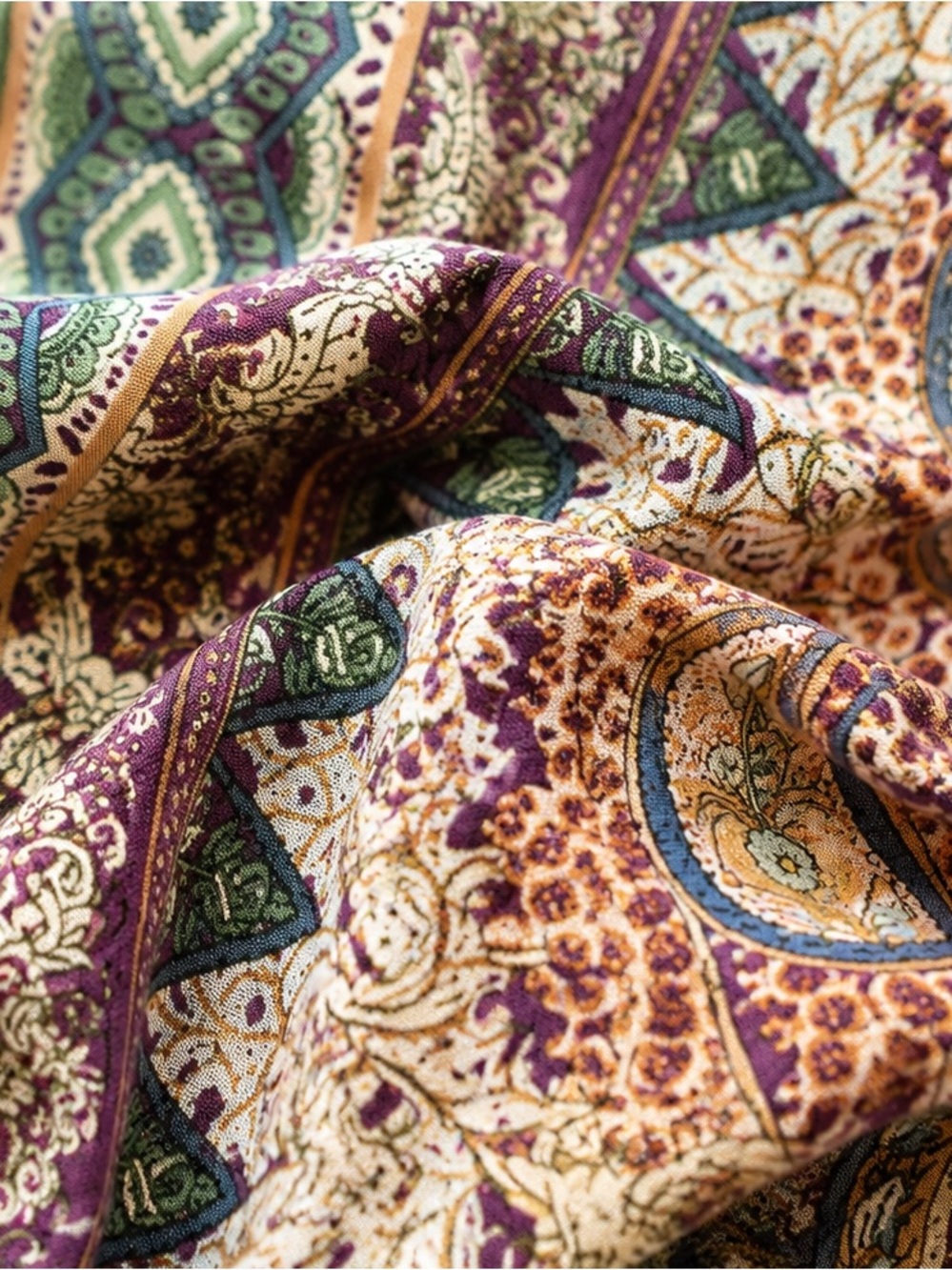 Boca Bay Petite Large Paisley Rayon Pull-On Crop Pants Boho Resort - Picture 9 of 16